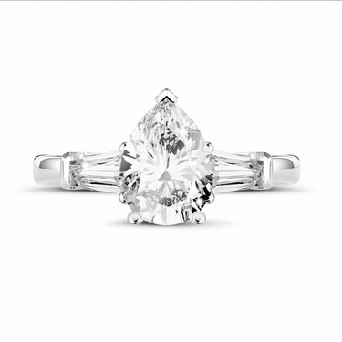 Trapezoidal Three-stone Engagement Ring