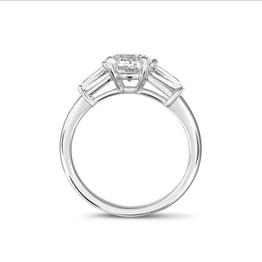 Trapezoidal Three-stone Engagement Ring