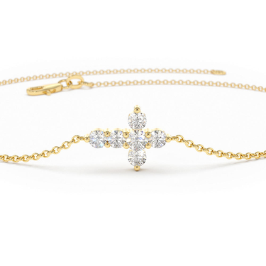 Moissanite Cross Bracelet