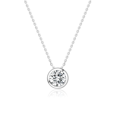 Lab-grown Diamond Bezel Solitaire Pendant