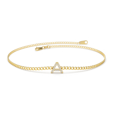 Diamond Initial Curb Bracelet