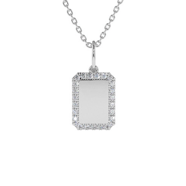 Lab-grown Diamond Tag Initial Necklace