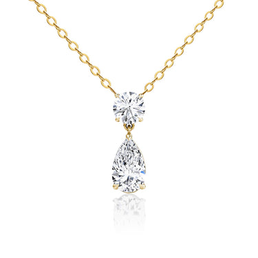 Duo Round & Pear Diamond Pendant