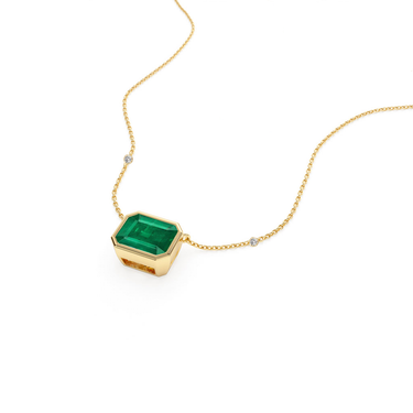 Bezel Set Emerald Pendant