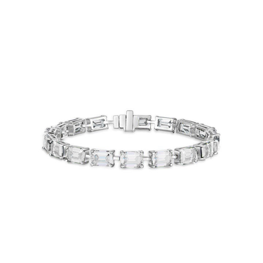 Emerald Moissanite Line Tennis Bracelet