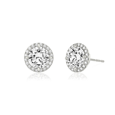 Lab-grown Diamond Halo Stud Earrings