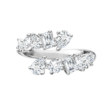 Multi Shape Moissanite Twist Ring Band