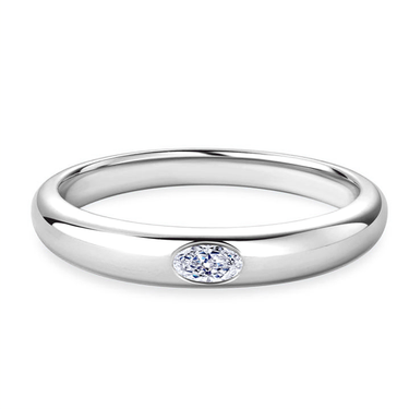 Oval Cut Dome Band Ring