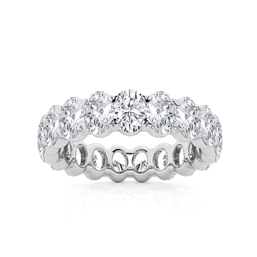 Oval Stone Eternity Band Ring