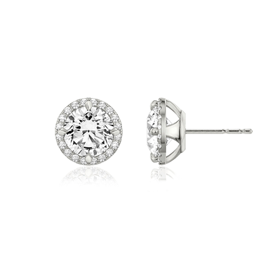 Lab-grown Diamond Halo Stud Earrings