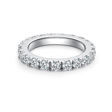 Round Moissainte Pave Eternity Band