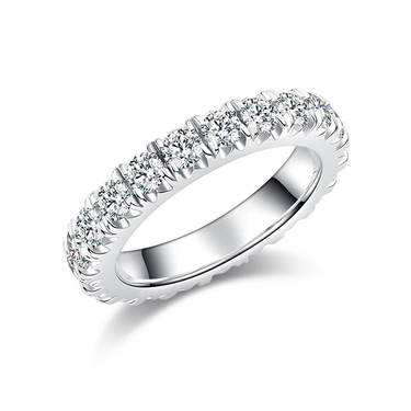 Round Moissainte Pave Eternity Band