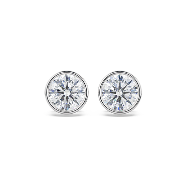 Bezel Setting Moissanite Stud Earrings