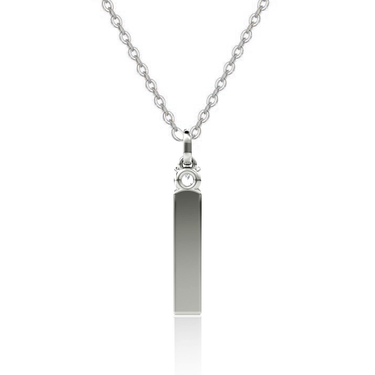 Solitaire Diamond Bar Engraved Pendant