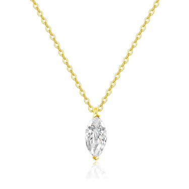 Solitaire Lab-grown Marquise Diamond Pendant