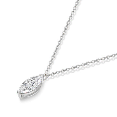 Solitaire Lab-grown Marquise Diamond Pendant