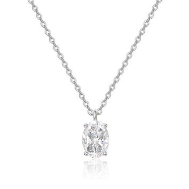 Solitaire Lab-grown Oval Diamond Pendant