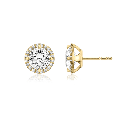 Oval Lab-grown Diamond Halo Stud Earrings