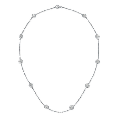 Bezel Set line Moissanite Necklace