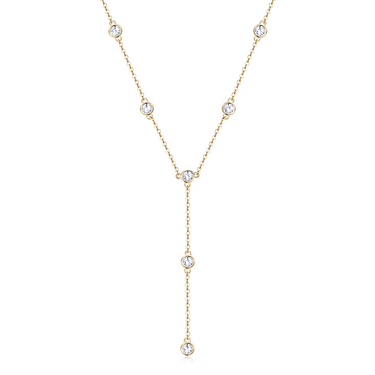 Bezel Moissanite Drop Necklace