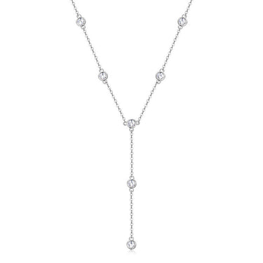 Bezel Moissanite Drop Necklace