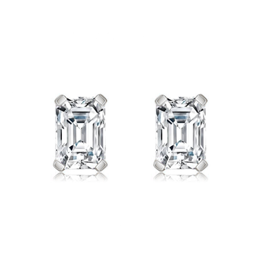 Classic Emerald Diamond Stud Earrings