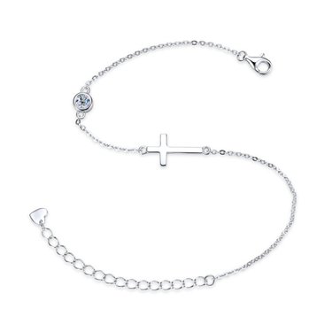 Sideways Cross and Sparkle Bracelet