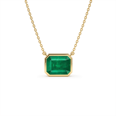 Bezel Set Emerald Pendant