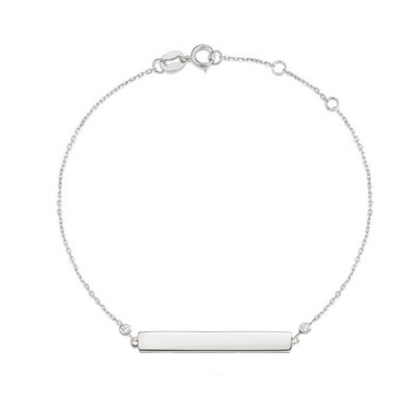 Diamond Bar Engraved Bracelet