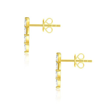 Marquise Lab Diamond Cluster Stud Earring