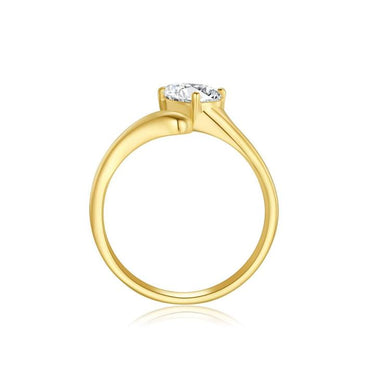 Curve Oval Diamond Ring