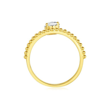 Curve Fork Oval Diamond Ring