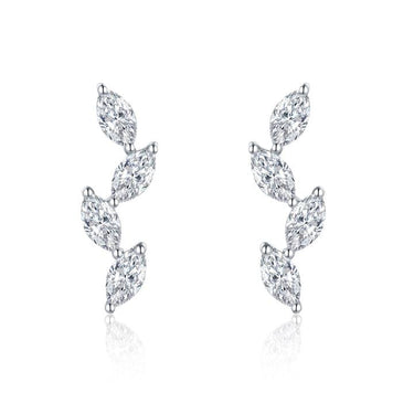 Marquise Lab Diamond Cluster Stud Earring