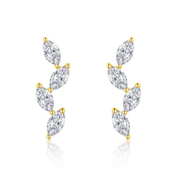 Marquise Lab Diamond Cluster Stud Earring