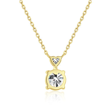 Round & Heart Diamond Drop Pendant