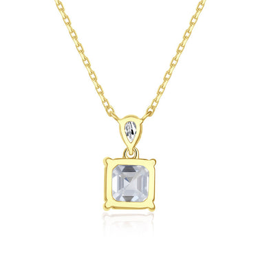 Pear & Asscher Diamond Drop Pendant