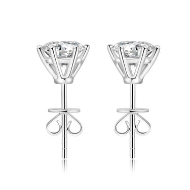 Six-Prong Lab Grown Diamond Studs Earrings