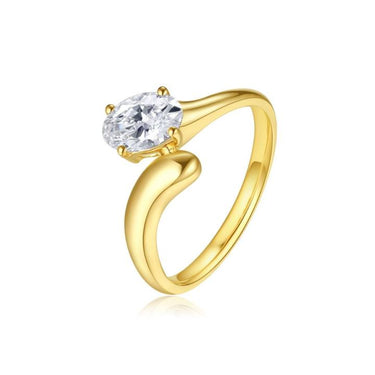 Curve Oval Diamond Ring