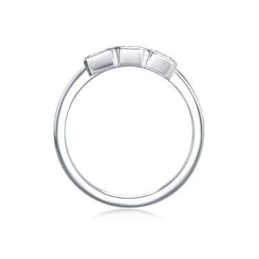 Round & Emerald Lab Grown Diamond Bezel Bypass Ring