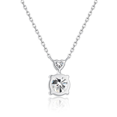 Round & Heart Diamond Drop Pendant