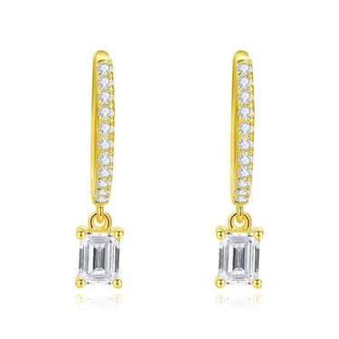 Pave Hoop Emerald Diamond Drop Earrings