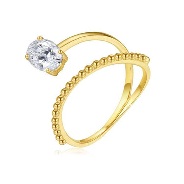 Curve Fork Oval Diamond Ring