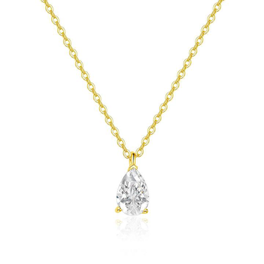 Solitaire Lab-grown Pear Diamond Pendant