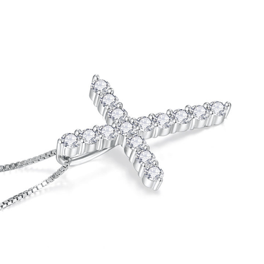 Moissanite Cross Pendant Necklace