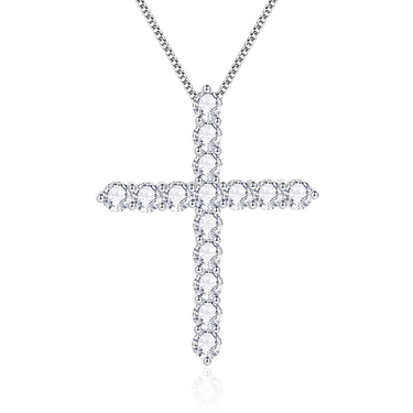 Moissanite Cross Pendant Necklace