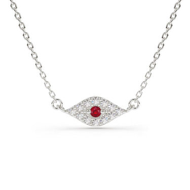 Ruby & Diamond Evil Eye Pendant