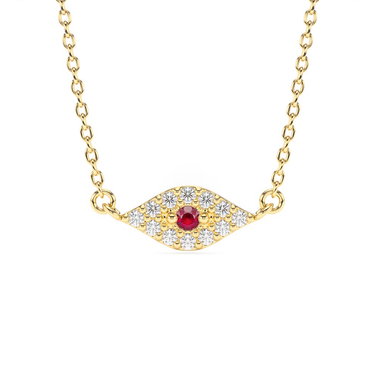 Ruby & Diamond Evil Eye Pendant