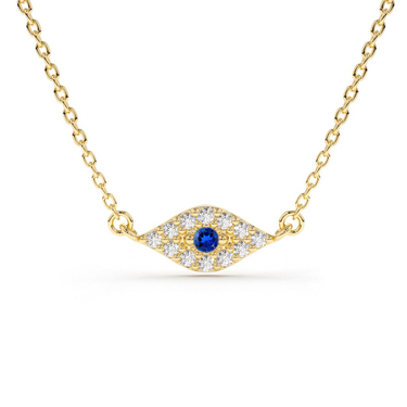 Sapphire & Diamond Evil Eye Pendant